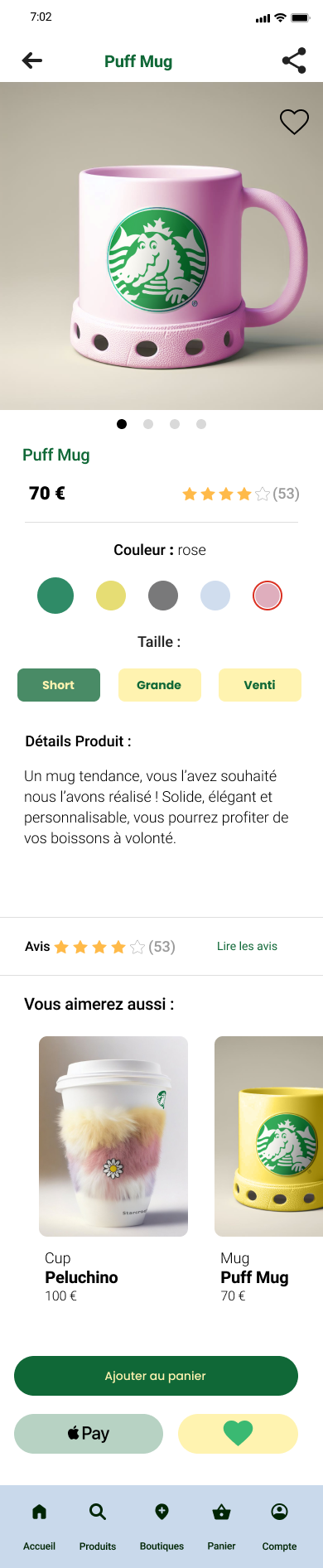Page produit